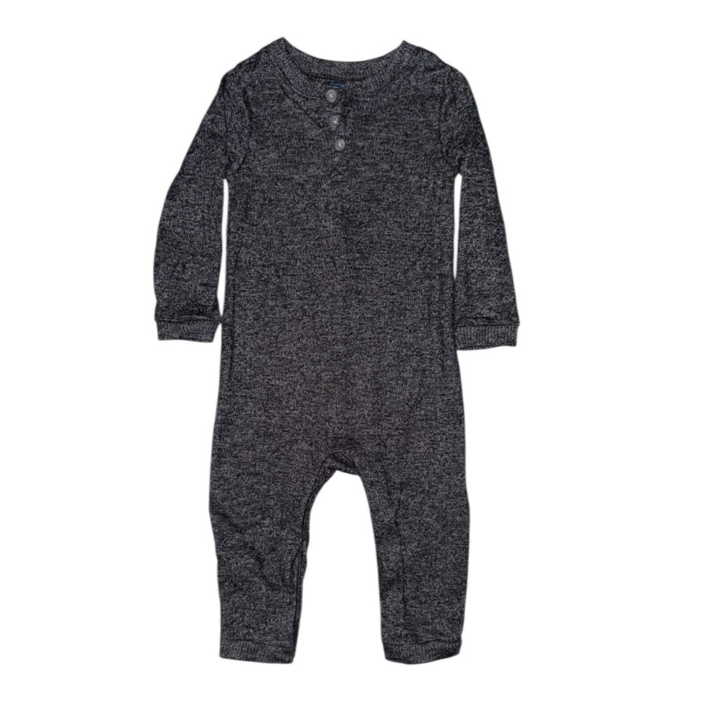 Cozy Gray Long Sleeve Baby Onesie